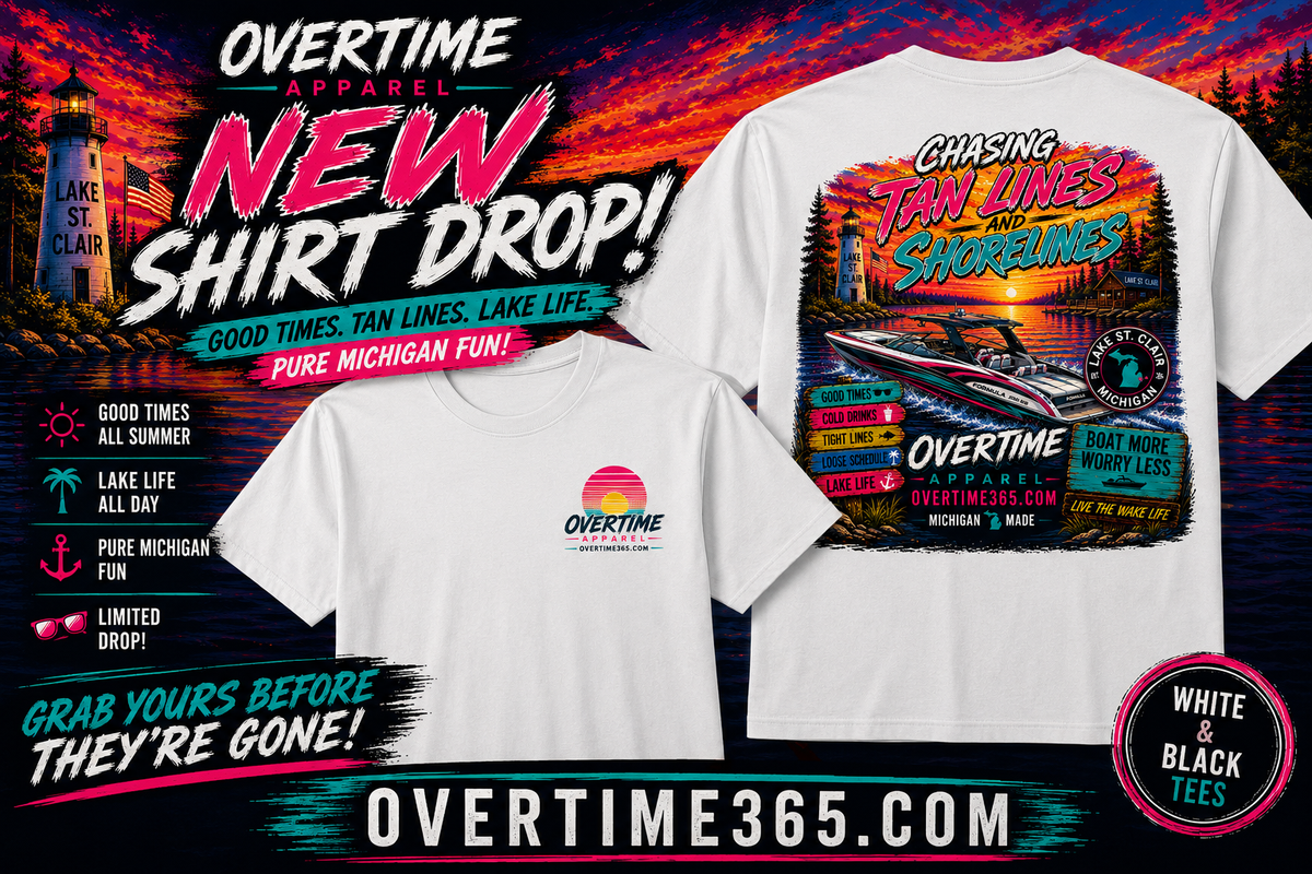 Chasing Tan Lines and Shorelines Tee Shirt Lake St Clair Version