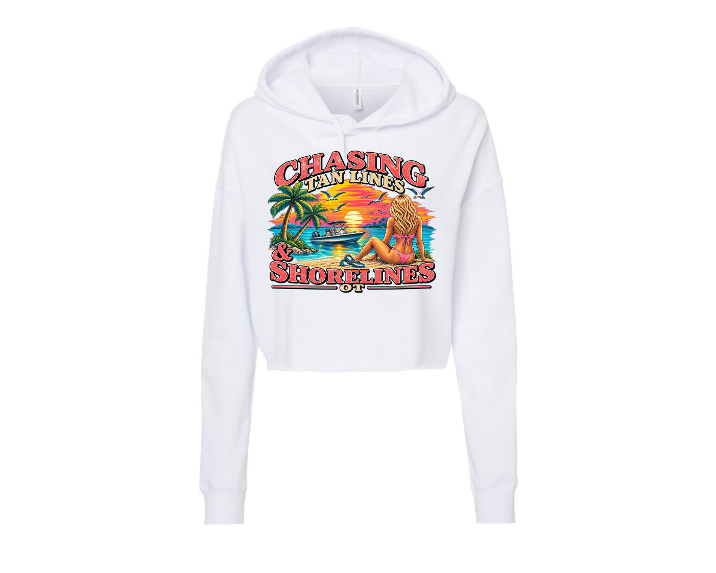 Women's Crop (chasing tan lines and shorelines) hoodie