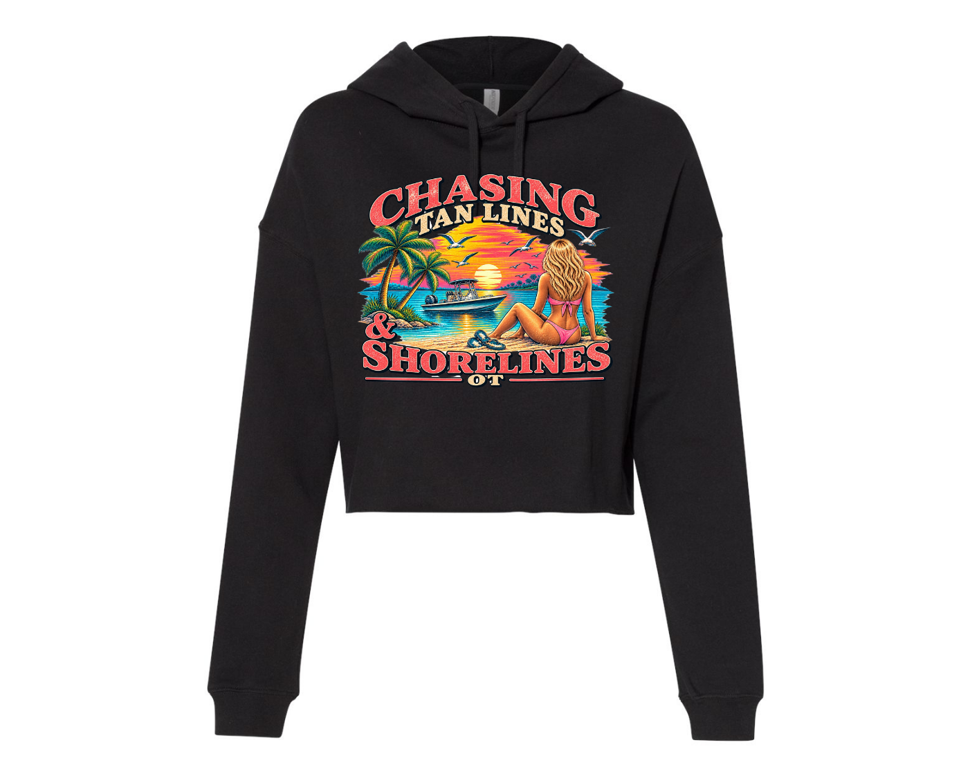 Women's Crop (chasing tan lines and shorelines) hoodie