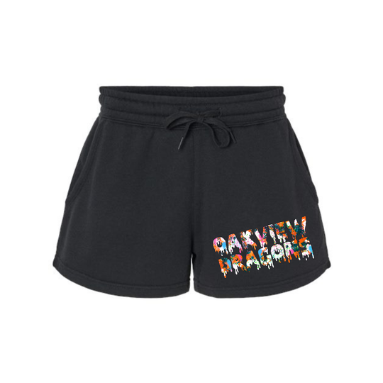 Womans Dragons Drip Fleece Shorts