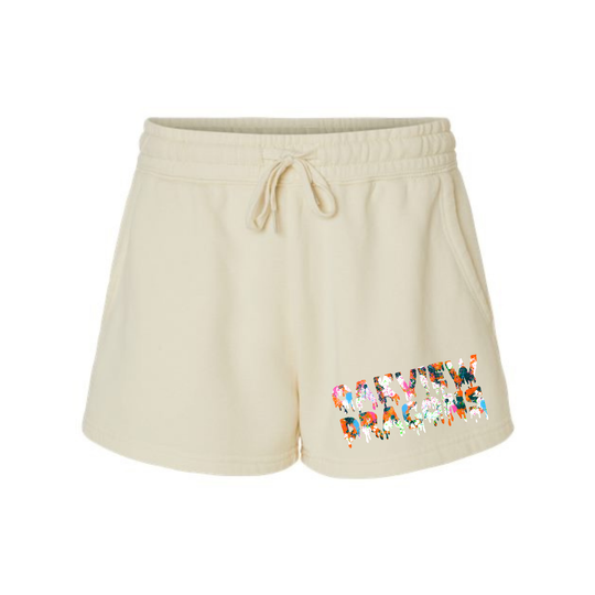 Womans Dragons Drip Fleece Shorts