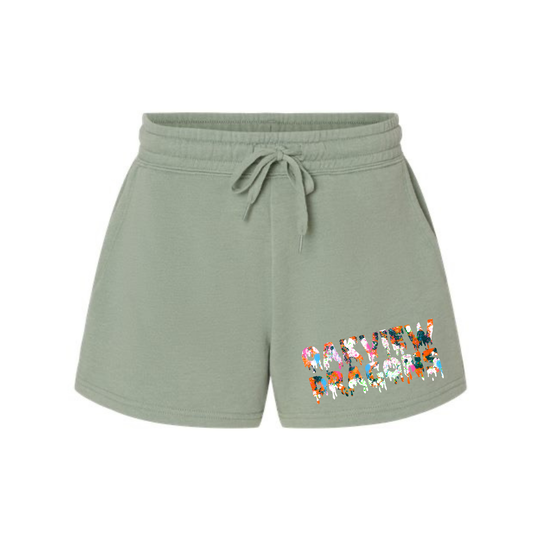 Womans Dragons Drip Fleece Shorts