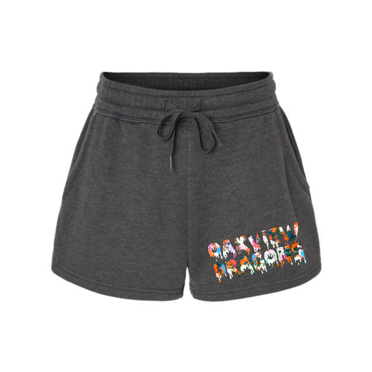 Womans Dragons Drip Fleece Shorts